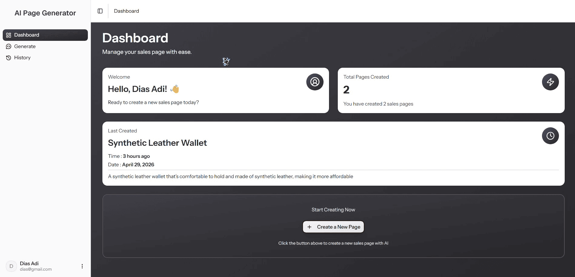 AI Sales Page Generator